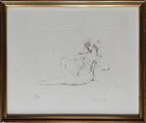 Leonor Fini (1907-1996), Kobieta w nocnej koszuli i kapeluszu, 1972