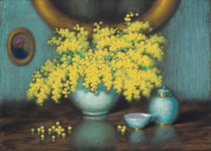 Marian Szczerbiński, MARTWA NATURA Z KWIATAMI MIMOZY, 1942