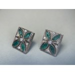 Diamond and emerald earrings, 1920s/30s.