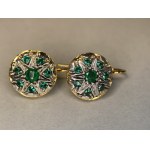 Pendant earrings with emeralds, late 19th century.