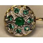 Pendant earrings with emeralds, late 19th century.