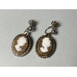 Hanging clips with cameo, 20th century.