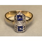 Ring with sapphires and diamonds, 1920s/30s.