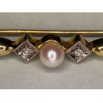 Pearl and diamond brooch, 1st half of 20th century.