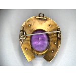 Large horseshoe-shaped brooch/pendant with amethyst, 19th/20th century.