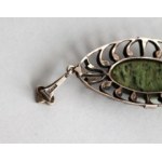 Pendant with green stone and marcasites, 1920s/30s.