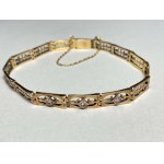 Gold bracelet with diamonds, mid-20th century.