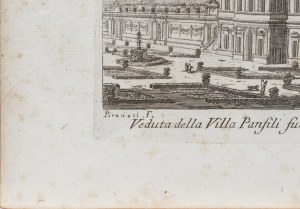 Giovanni Battista Piranesi (1720-1778), Veduta della Villa Panfili furoi di Porta S. Pancrazio, z serii: Varie Vedute di Roma Antica, e Moderna, wyd. Rzym/Włochy, ok. 1748 r.