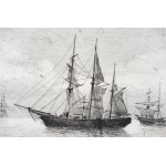 Franz Wilhelm Maecker (1855-1913), Seascape with a three-masted ship, published by Radirverein zu Weimar, 1883.