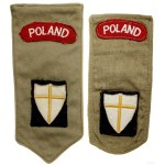 Poland, Set of 2 placemats with the Poland insignia and the 8th British Army insignia of honor (the so-called Crusader shield) and 2 sheaths for the