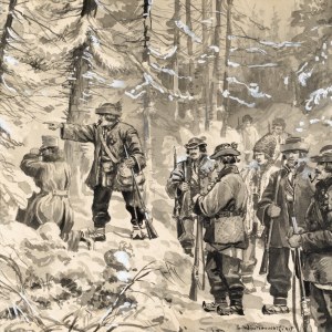 Leonard WINTEROWSKI (1868-1927), Huculi na polowaniu, 1915