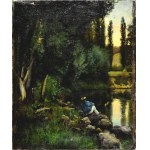 Aleksander de GĄSSOWSKI (1835-1900), Man resting by the river