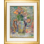 Jan CYBIS (1897-1972), Flowers in a tin jug, 1949