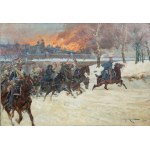 Jerzy KOSSAK (1886-1955), Retreat from under the burning Moscow, 1925