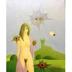Kazimierz MIKULSKI (1918-1998), Untitled (Nude with green cat), 1997