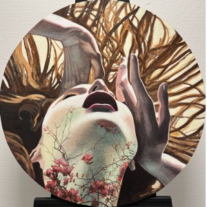 Monika Synak, Rozpłomienione i lotne (tondo), 2015