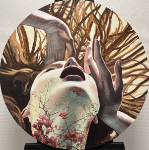Monika Synak, Rozpłomienione i lotne (tondo), 2015