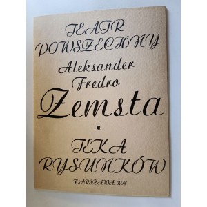 Czeczot, Dudziński, Kobyliński, Krauze, Lipiński, Miklaszewski, Mleczko, Stanny, Starowieyski, Tomaszewski, Wiśniewski, Zahorski, TEKA RYSUNKÓW TEATR POWSZECHNY ALEKSANDER FREDRO ZEMSTA, Warszawa 1978 rok, 13 rysunków