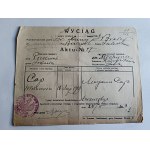 MIĘDZYRZEC RADZYN LUBLIN EXTRACT FROM LIST OF THE DEAD 1929, STAMP