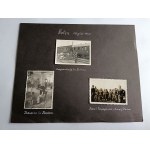 RADOM, KUTNO SET OF 3 PHOTOS ON CARD FROM OLD ALBUM, SOLDIERS, ARMY, 1940, BARRACKS, TRAIN, PROPAGANDA