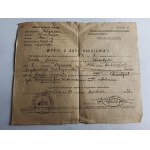 UŚCIŁUG EXCERPT FROM BIRTH CERTIFICATE, WLODZIMIERZ, VOLYN, 1936, STAMP