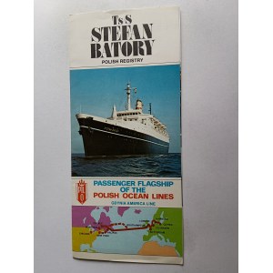 BROSZURA PRZEWODNIK STATEK TSS STEFAN BATORY POLSKIE LINIE OCEANICZNE GDYNIA AMERICA LINE, GDYNIA, HAMBURG, ROTTERDAM, LONDYN, SOUTHAMPTON, MONTREAL, JĘZYK ANGIELSKI