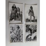 SET OF 4 PICTURES OF WINNETOU AND OLD SHATTERHAND, PIERRE BRICE