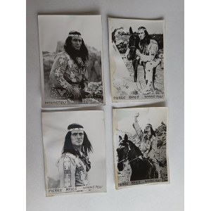 SERIE DI 4 IMMAGINI DI WINNETOU E DEL VECCHIO SHATTERHAND, PIERRE BRICE