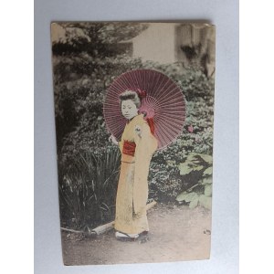 JAPONIA, GEJSZA, KOBIETA, KIMONO, PRZEDWOJENNA