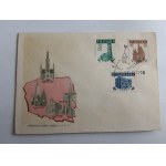 ENVELOPE, STAMP, STAMP GDANSK WROCŁAW TARNÓW ZAMOSC BIECZ CHURCH TOWN HALL