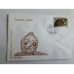 ENVELOPE, STAMP, STAMP POLISH LEGENDS BASILISK