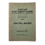 Lease Agreement of the Pension Fund Board for State Railway Workers in the former Prussian district of Poznań, apartment no. 109 at Sportowy Square, dated August 3, 1939.
