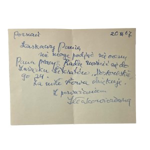 IŁŁAKOWICZÓWNA Kazimiera - handschriftlicher Brief mit Autogramm + Umschlag, Korrespondenz vom 20.XII.1967