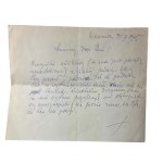 JASTRUN Mieczyslaw - handwritten letter with autograph, correspondence dated 25.X.1975