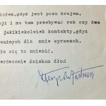 JASTRUN Mieczyslaw - letter [typescript] with autograph, correspondence dated 28.VI.1975
