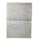 JASTRUN Mieczyslaw - handwritten letter with autograph, correspondence dated 3.VII.1975