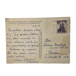 PORAZIŃSKA Janina - handwritten correspondence [for children of class III and IV of Primary School No. 19 from Chorzow] on a postcard, autograph, card dated 8.III.1958