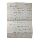 BARTOSZEWSKI Władysław - handwritten letter with autograph , correspondence dated 21.I.1973