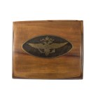 Chekhov cigarette case with double-headed tsarist eagle on obverse, turn of 19th/20th century, BEAUTIFUL WORK!