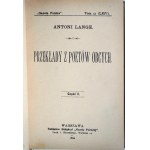 LANGE Antoni, Translations from foreign poets part I and II, JERZY WEINBERG of Lodz - handwritten letter and provenance sticker, stamp Antoni Pulawski Końskie, Warsaw 1899, half leather