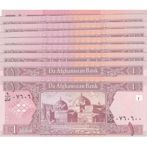 Afghanistan, 1 Afgani, 2002, UNC, p64a, (Total 10 Banknotes)