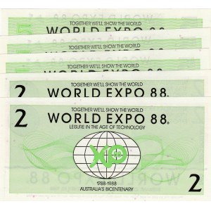 Australia, 2/5 Dollars, Wolrd Expo 1988