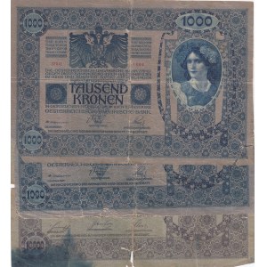 Austria, 1000 Kronen and 10.000 Kronen (2), 1902 /1908, POOR / FINE, p59 / p62, (Total 3 banknotes)