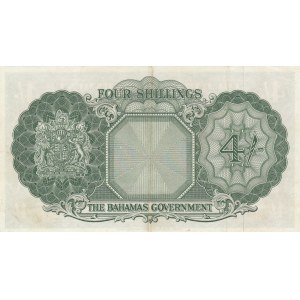 Bahamas, 4 Shillings, 1954, XF- AUNC, p13b