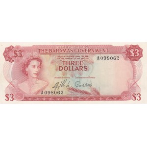 Bahamas, 3 Dollars, 1965, UNC, p19a