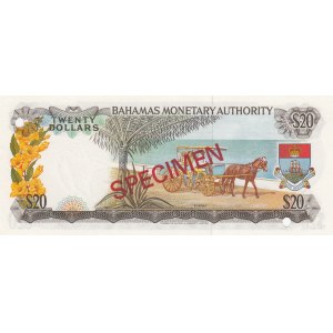 Bahamas, 20 Dollars, 1968, UNC, p31s, SPECIMEN