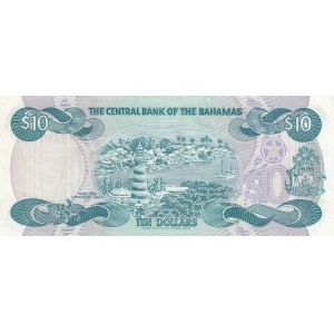 Bahamas, 10 Dollars, 1974, AUNC, p46a