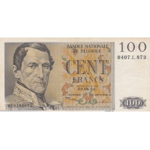 Belgium, 100 Francs, 1952, XF, p129a