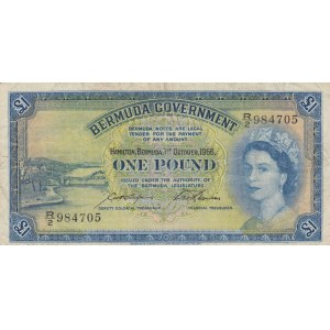 Bermua, 1 Pound, 1966, VF, p20d