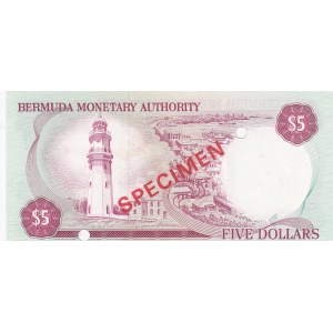 Bermuda, 5 Dollars, 1978, UNC, p28s, SPECIMEN
